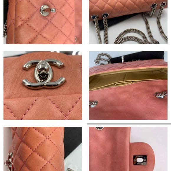 Authentic CHANEL CC Flap Bag - Dark Pink (Salmon Pink) SHW - Picture 4 of 15